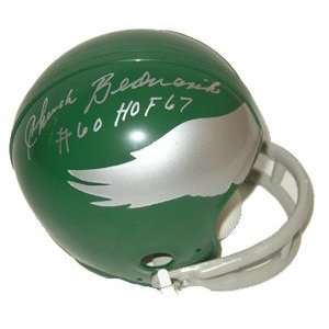 Chuck Bednarik signed Philadelphia Eagles Replica Mini Helmet HOF 67 