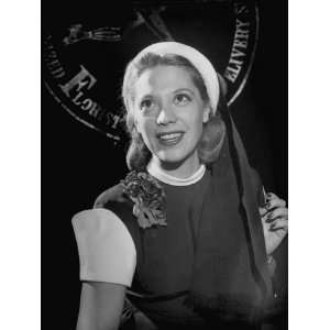 Singer Dinah Shore at Florists Convention Wearing Corsage Named after 