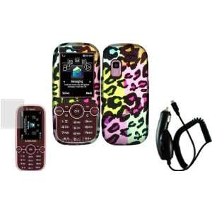 Colorful Leopard Design Hard Case Cover+LCD Screen Protector+Car 