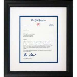  George Steinbrenner Autographed / Signed Framed Letter 