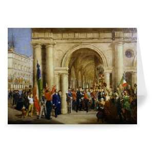 Giuseppe Garibaldi in Vicenza, 7th March   Greeting Card (Pack of 2 