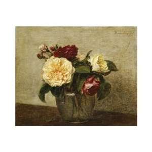 Henri Fantin Latour   Red And Yellow Roses Giclee