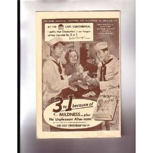 Chesterfield Cigarette Advertisement 1951 Dean Martin & Jerry Lewis