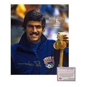  Mark Spitz  Holding Gold Medals  16x20 Autographed 