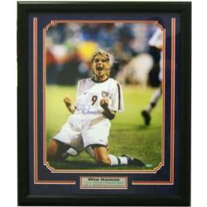 Mia Hamm Yelling from Knees Signed Framed 16x20
