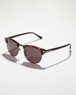 N1TQ9 Tom Ford Henry Sunglasses, Gunmetal/Havana