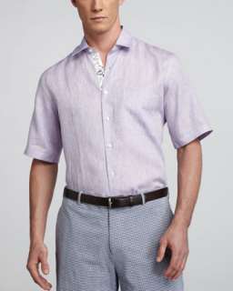 Button Front Cotton Short Sleeve Shirt  