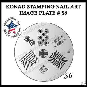 Konad Stamping Nail Nails Design Art Image Plate S6  