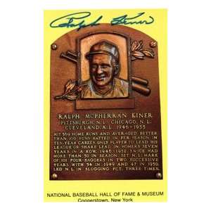  Ralph Kiner Autographed Hall of Fame Plaque Sports 