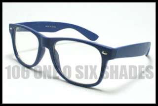   Classic Horn Rimmed Eyeglass Frame Mens Womens Clear Lens Matte BLUE
