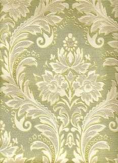   Bottega Tessile 55125   Elegant Floral Textured Green Damask Wallpaper