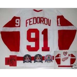 SERGEI FEDOROV signed Red Wings STANLEY CUP JERSEY