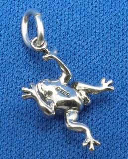 Sterling Silver Frog Charm, bracelet, necklace pendant  