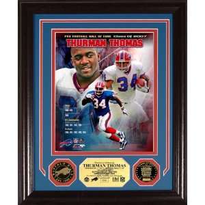 Thurman Thomas HOF Commemorative Photomint w/ 2 24KT Gold Coins