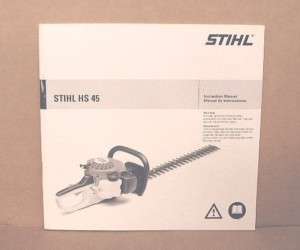 Original Stihl HS 45 Gas Hedge Trimmer Owners Manual  