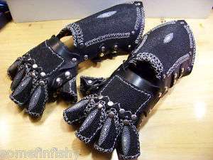REAL Stingray gauntlets gloves SCA LOTR LARP stronghold leather NEW 