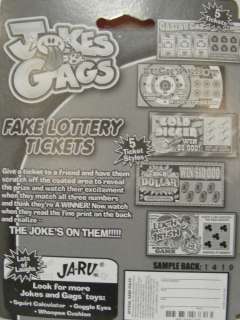 NEW* pk of 5 Joke Fake Lottery Cards Gag gift  