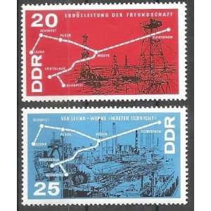  Postage Stamp Germany DDR A286 Map Of Oil Pipeline MNH 