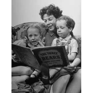  Actress Wendy Hiller Reading a Story to Her Children 