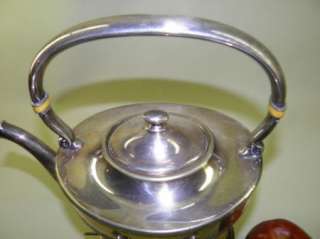 Gorham Silver Soldered Tea Kettle on Warming Stand  
