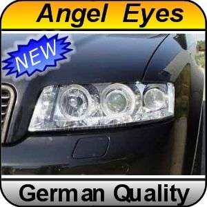Angel EYES Headlights Audi A4 B6 (02 05) Halos Chrome  