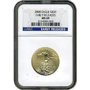 2008 $25 Gold American Eagle MS69 Early Release  Sports 