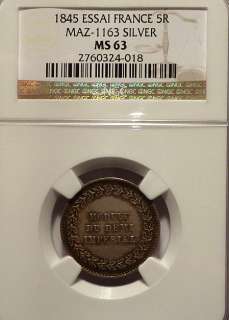 RUSSIA 1845 PATTERN 5 RUBLES OR HALF IMPERIAL NGC MS63  