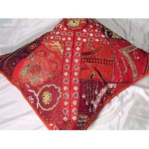   : Sari Indian Lounge Floor Pillow Euro Cover Sham 26 Home & Kitchen