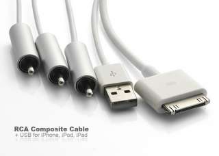 RCA Composite Cable + USB for iPhone, iPod, iPad Appreciate movies 
