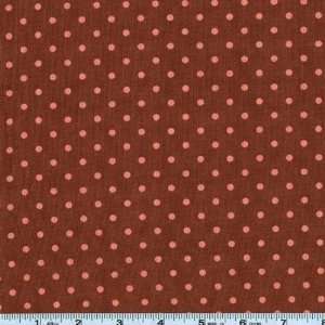  45 Wide Cottage Charm Dot Mocha Fabric By The Yard: Arts 