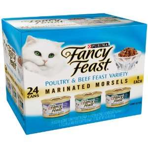 Fancy Feast Marinated Morsels Cat Food Variety Pack, Poultry and Beef 
