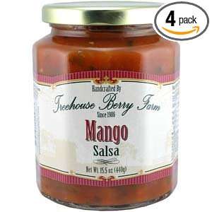 Treehouse Berry Farm Mango Salsa, 15.5 Ounce Jars (Pack of 4)