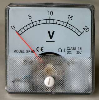 DC Analog Volt Meter Panel Mount 0 20 VDC PM020 DC  