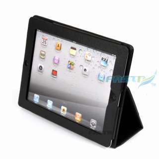 IPAD 2 LUXURY LEATHER COVER CASE STAND WITH POCKET  
