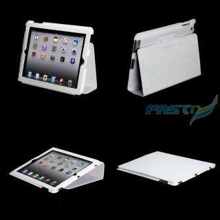 iPAD 2 SMART THIN WHITE LEATHER COVER CASE WITH STAND  