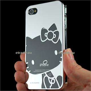 Silver Hello Kitty Chrome Hard Case for iPhone 4  