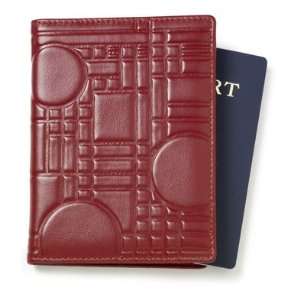 Frank Llloyd Wright Coonley Playhouse Leather Passport Case in Wine 