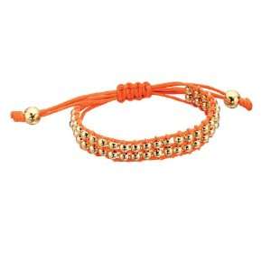   Orange Woven Gold Beaded Friendship Bracelet Fiorelli Jewelry