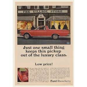  1966 Ford Ranchero Pickup Luxury Class Low Price Print Ad 