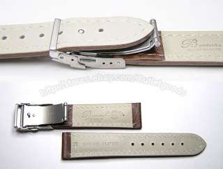 18mm 20mm 22mm Deployant Clasp Leather Watch Band Strap  