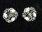Lisner Rhinestone Pearl Earrings Screwback Vintage Beau