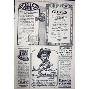   1923 ADVERTISEMENT BEECHAMS PILLS GIEVES SANITA LINEN