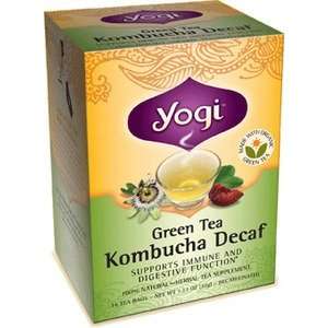 Yogi Herbal Tea, Green Tea Kombucha Decaf, 16 tea bags (Pack of 3 