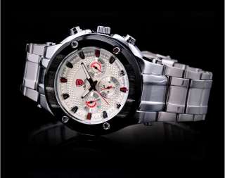   Day Date Men Stainless Steel Luxury Fashion Army Sport Watch  