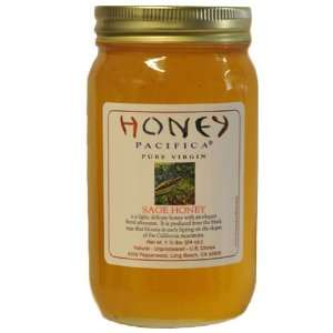 Honey Pacifica Sage Raw Honey, 24 Ounce Cold Packed Jar