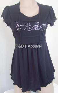 New Womens Maternity Clothes Black Shirt Top Blouse S M L XL  