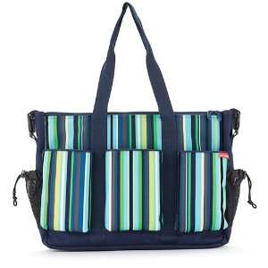 Skip Hop Diaper Bag Details Blue Stripe