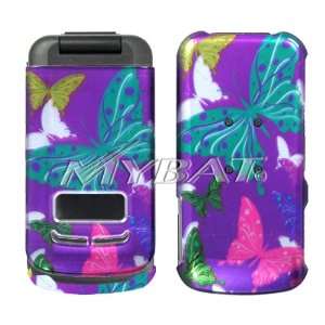 MOTOROLA I410,Butterfly Dot/Purple (2D Silver) Phone Protector Cover