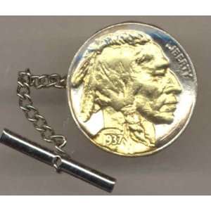   Silver World Coin Tie Tack   Indian head nickel (minted 1913   1938
