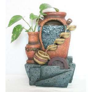  Urn Cascade Style Indoor Water Fountain with Flower Pot 